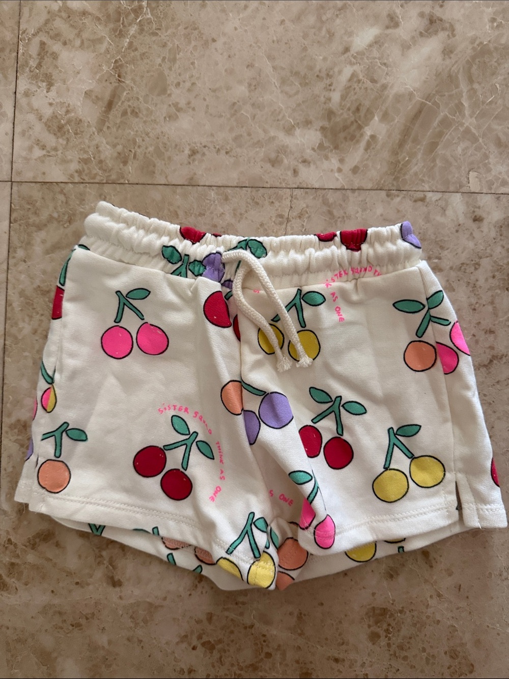Zara White Shorts with Multicolor Cherry Print